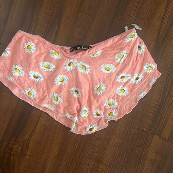 Urban Outfitters Pink Daisy Bandeau Top - Bra Lined - Size Small - Picture 1 of 4